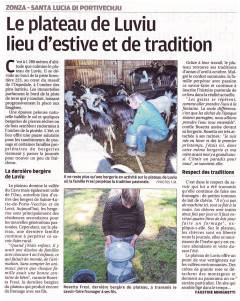 L'article Corse-Matin sur Luviu du 18/08/2017